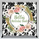 Aperturee - Aperturee Cow Pattern Floral Sweet Custom Birthday Backdrop